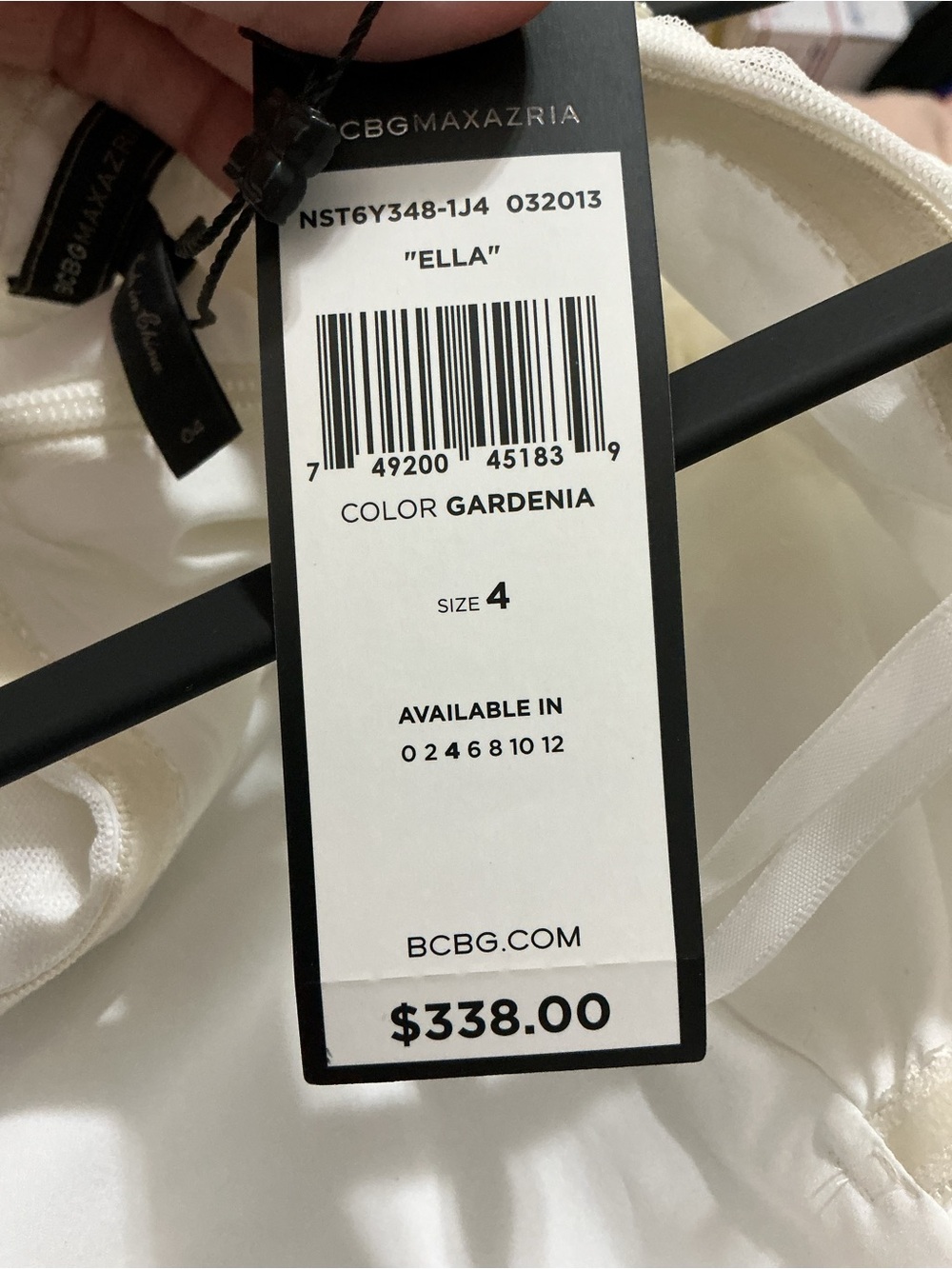 BCBGMaxAzria White Ruffled One-Shoulder Dress - Picture 4 of 4